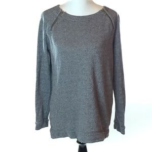 Loft exposed zipper long sweatshirt medium gray